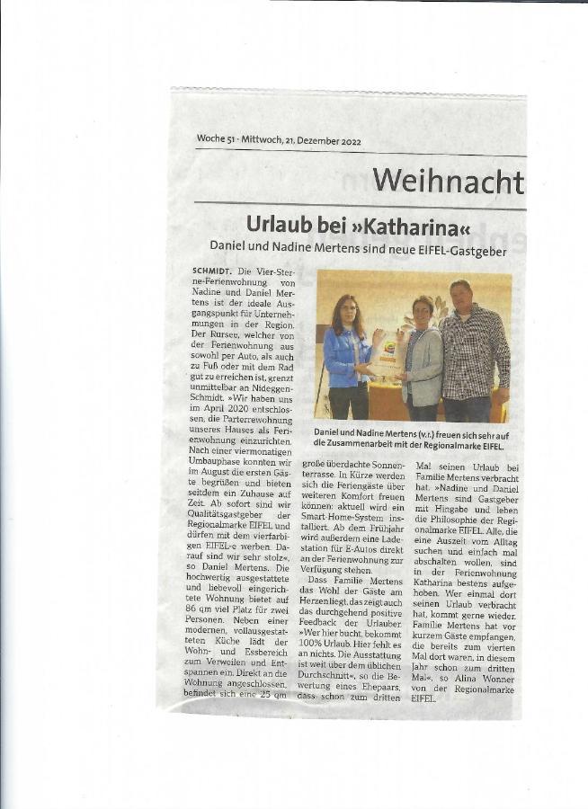 Ferienwohnung Katharina 4 Sterne Laut Dtv Wallbox 11Kw 니데겐 외부 사진